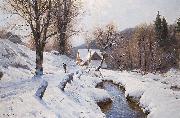 Walter Moras Romantische Winterlandschaft oil